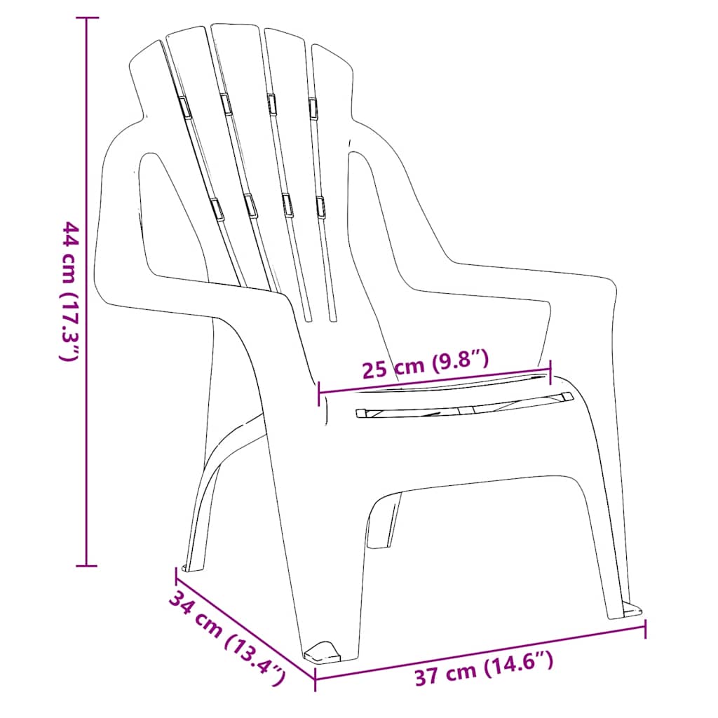 vidaXL Garden Chairs 2 pcs for Children Red 37x34x44 cm PP Wooden Look