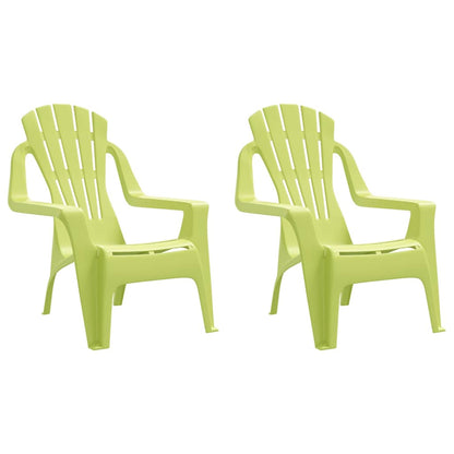vidaXL Garden Chairs 2 pcs for Children Green 37x34x44cm PP Wooden Look
