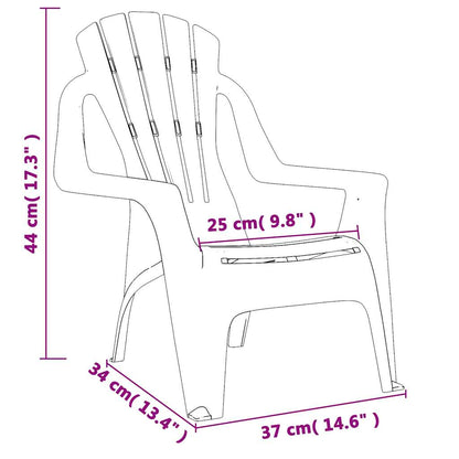 vidaXL Garden Chairs 2 pcs for Children Green 37x34x44cm PP Wooden Look