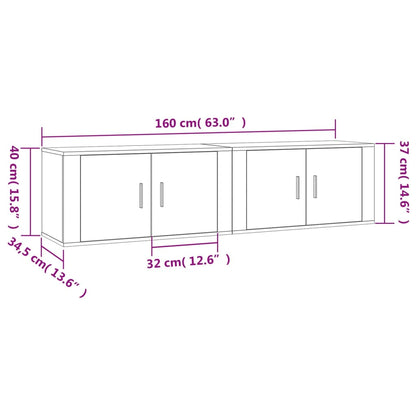 vidaXL Wall-mounted TV Cabinets 2 pcs White 80x34.5x40 cm