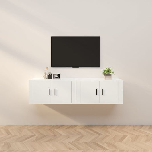 vidaXL 2 Piece Wall-mounted TV Cabinet Set White 80x34,5x40 cm