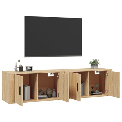 vidaXL 2 Piece Wall-mounted TV Cabinet Set Sonoma Oak 80x34,5x40 cm
