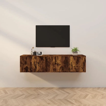 vidaXL Wall-mounted TV Cabinets 2 pcs Smoked Oak 80x34.5x40 cm