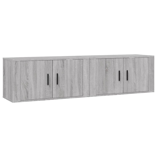 vidaXL 2 Piece Wall-mounted TV Cabinet Set Grey Sonoma 80x34,5x40 cm