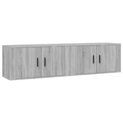 vidaXL 2 Piece Wall-mounted TV Cabinet Set Grey Sonoma 80x34,5x40 cm