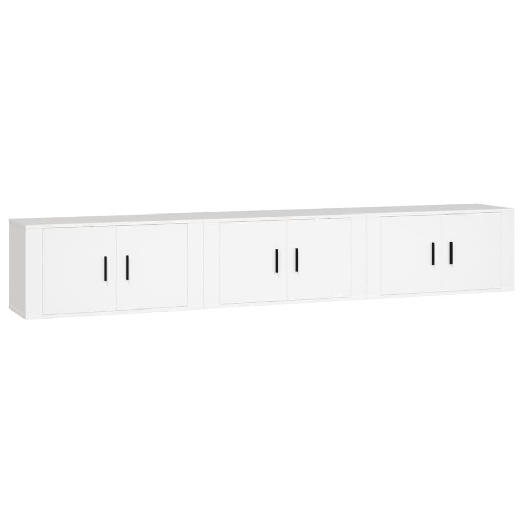 vidaXL Wall-mounted TV Cabinets 3 pcs White 80x34.5x40 cm