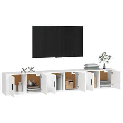 vidaXL 3 Piece Wall-mounted TV Cabinet Set White 80x34,5x40 cm