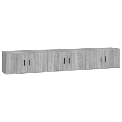 vidaXL Wall-mounted TV Cabinets 3 pcs Grey Sonoma 80x34.5x40 cm