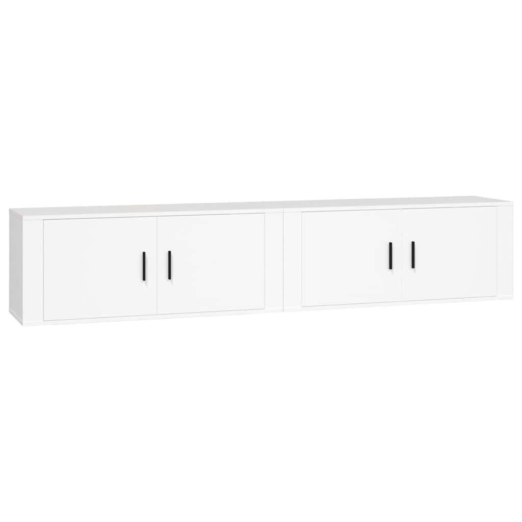 vidaXL 2 Piece Wall-mounted TV Cabinet Set White 100x34,5x40 cm