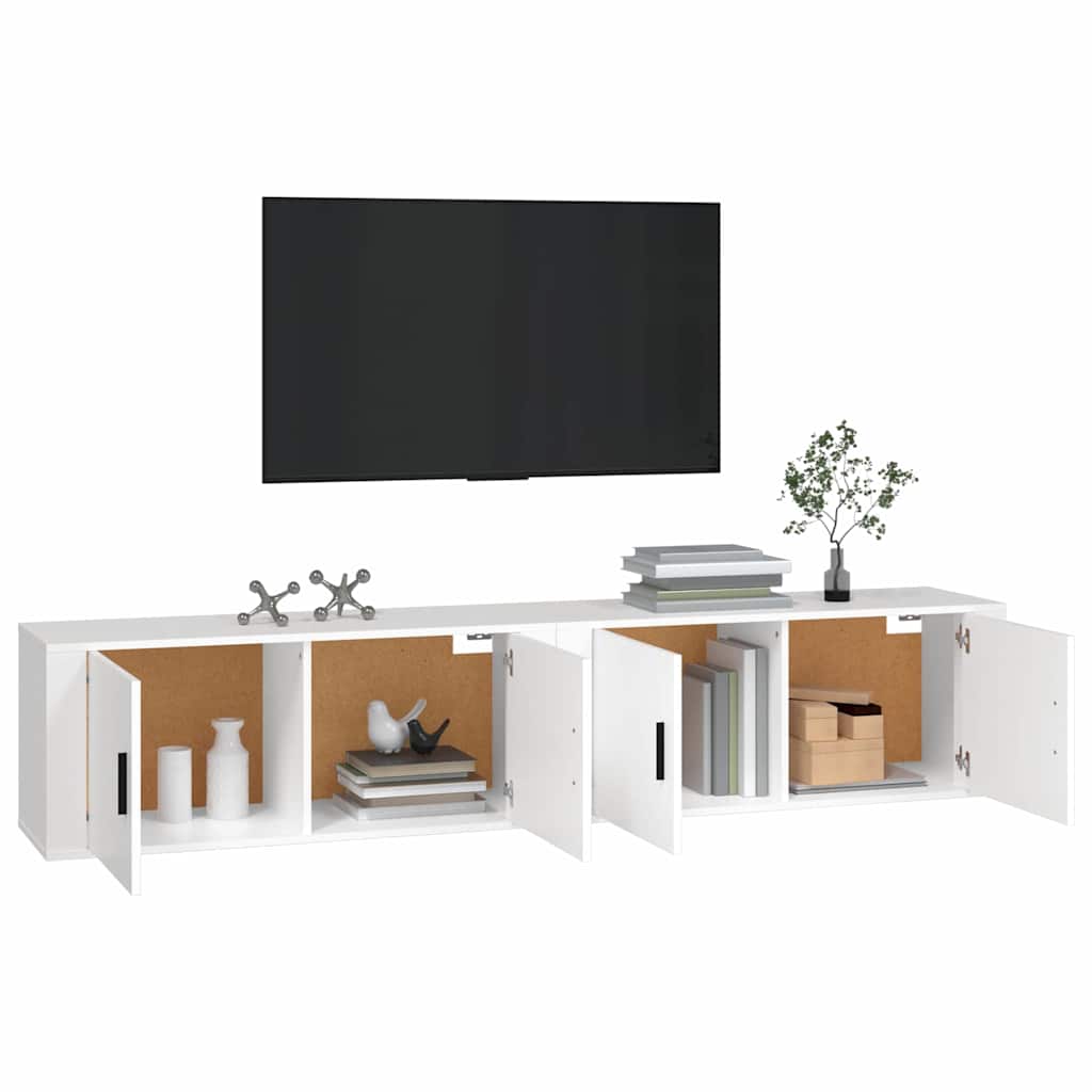 vidaXL 2 Piece Wall-mounted TV Cabinet Set White 100x34,5x40 cm