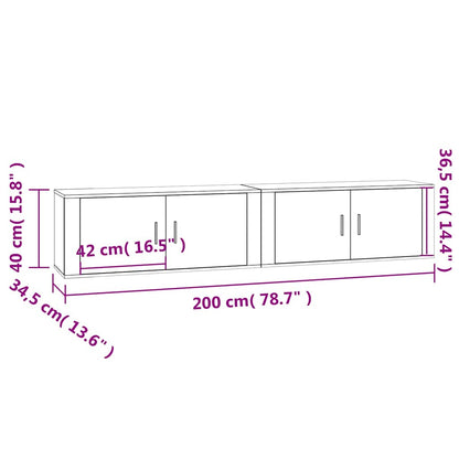 vidaXL 2 Piece Wall-mounted TV Cabinet Set White 100x34,5x40 cm