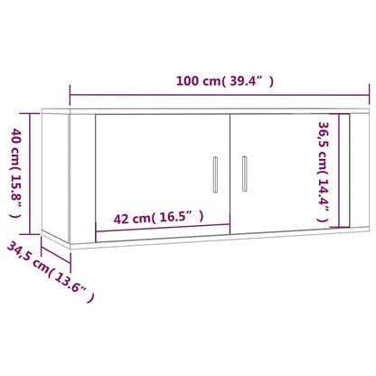 vidaXL 2 Piece Wall-mounted TV Cabinet Set White 100x34,5x40 cm
