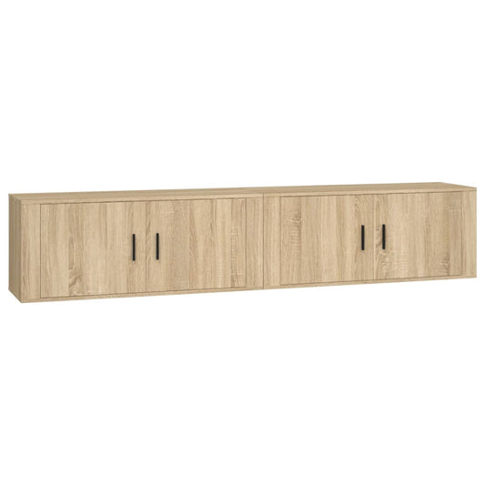 vidaXL 2 Piece Wall-mounted TV Cabinet Set Sonoma Oak 100x34,5x40 cm