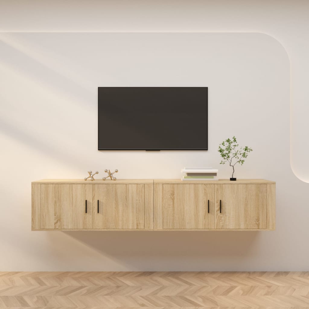 vidaXL Wall-mounted TV Cabinets 2 pcs Sonoma Oak 100x34.5x40 cm