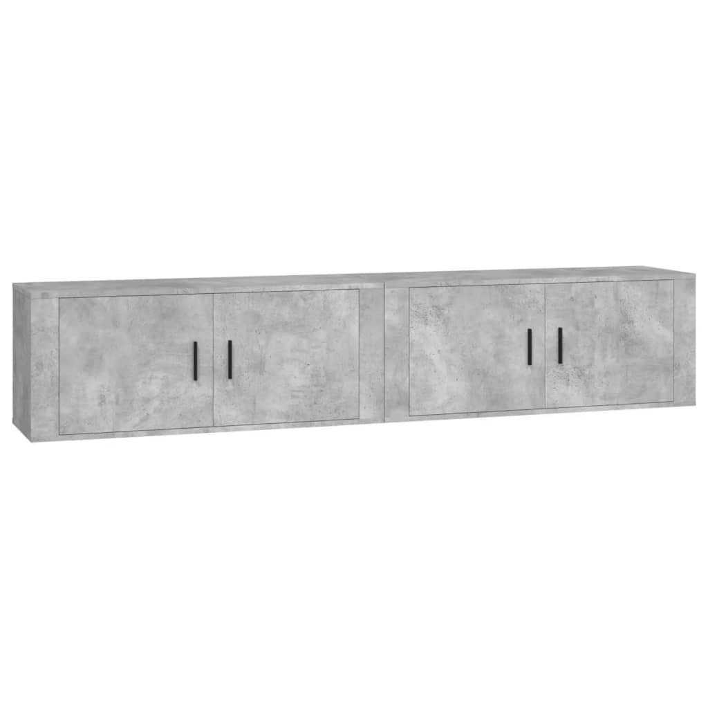 vidaXL 2 Piece Wall-mounted TV Cabinet Set Concrete Grey 100x34,5x40 cm