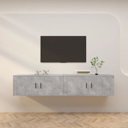 vidaXL 2 Piece Wall-mounted TV Cabinet Set Concrete Grey 100x34,5x40 cm