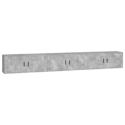 vidaXL Wall-mounted TV Cabinets 3 pcs Concrete Grey 100x34.5x40 cm