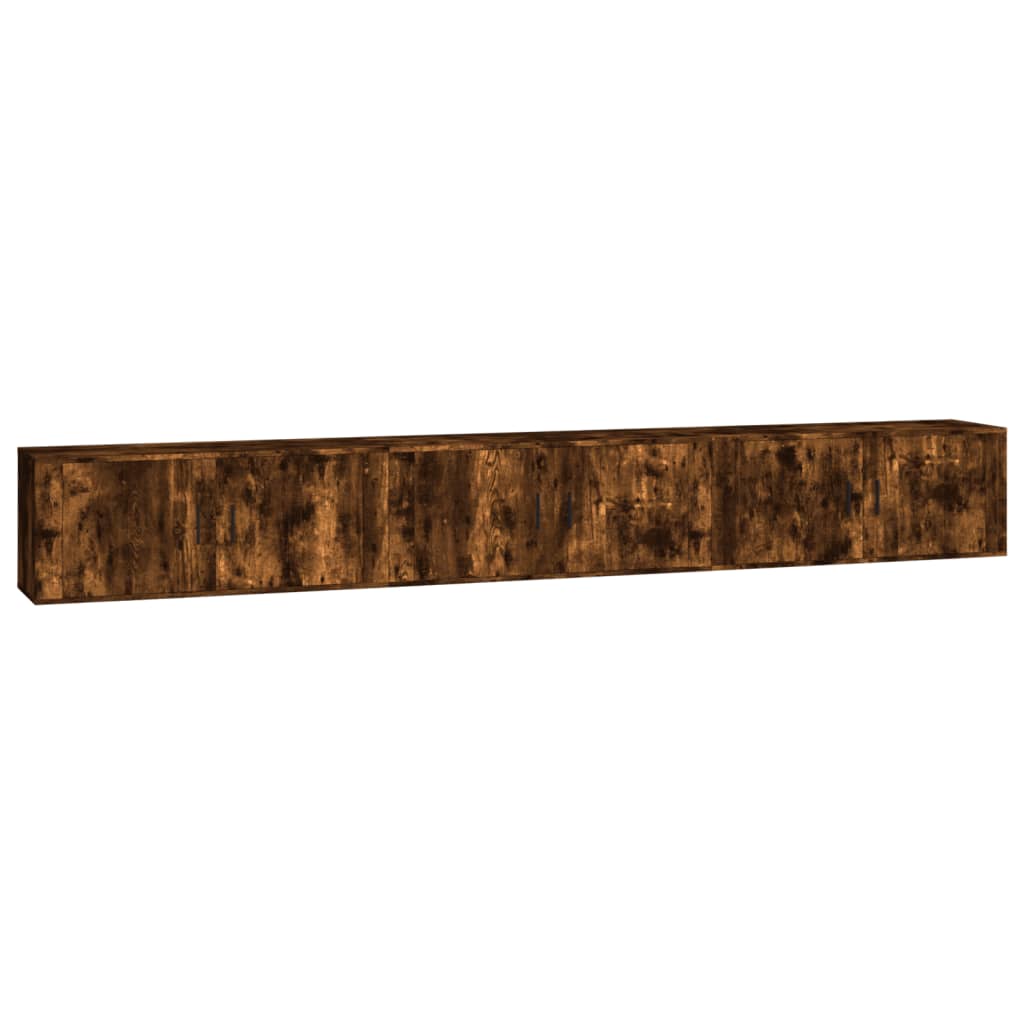 vidaXL 3 Piece Wall-mounted TV Cabinet Set Smoked Oak 100x34,5x40 cm