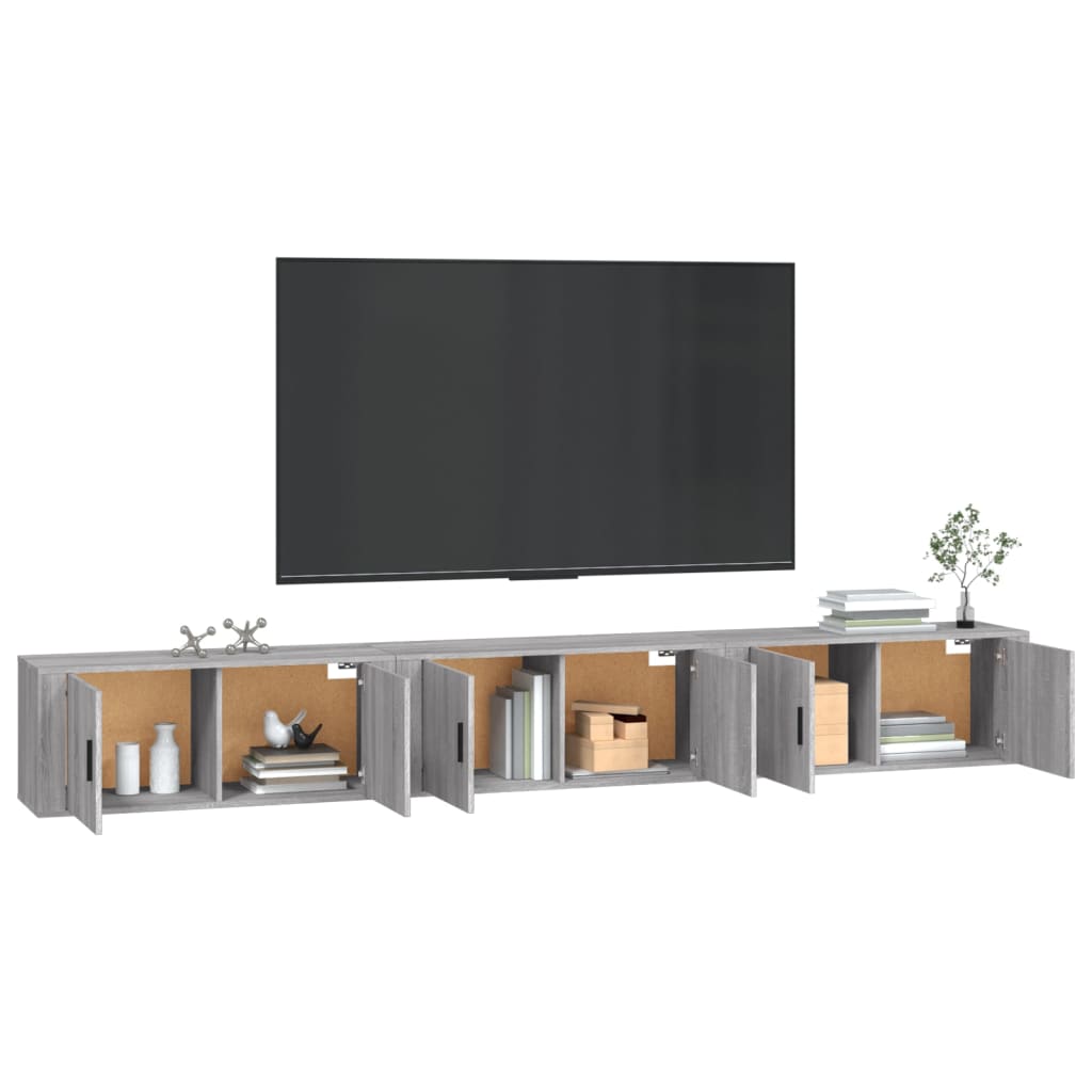 vidaXL Wall-mounted TV Cabinets 3 pcs Grey Sonoma 100x34.5x40 cm