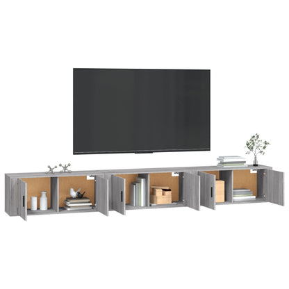 vidaXL Wall-mounted TV Cabinets 3 pcs Grey Sonoma 100x34.5x40 cm