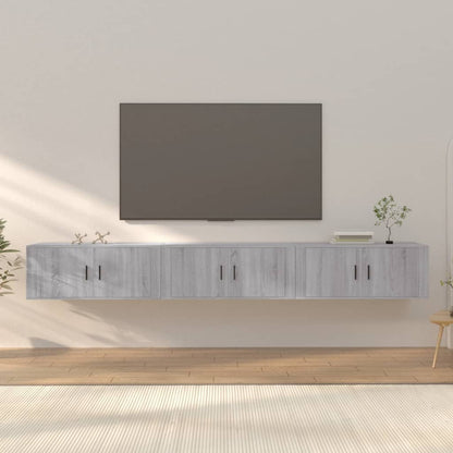 vidaXL Wall-mounted TV Cabinets 3 pcs Grey Sonoma 100x34.5x40 cm
