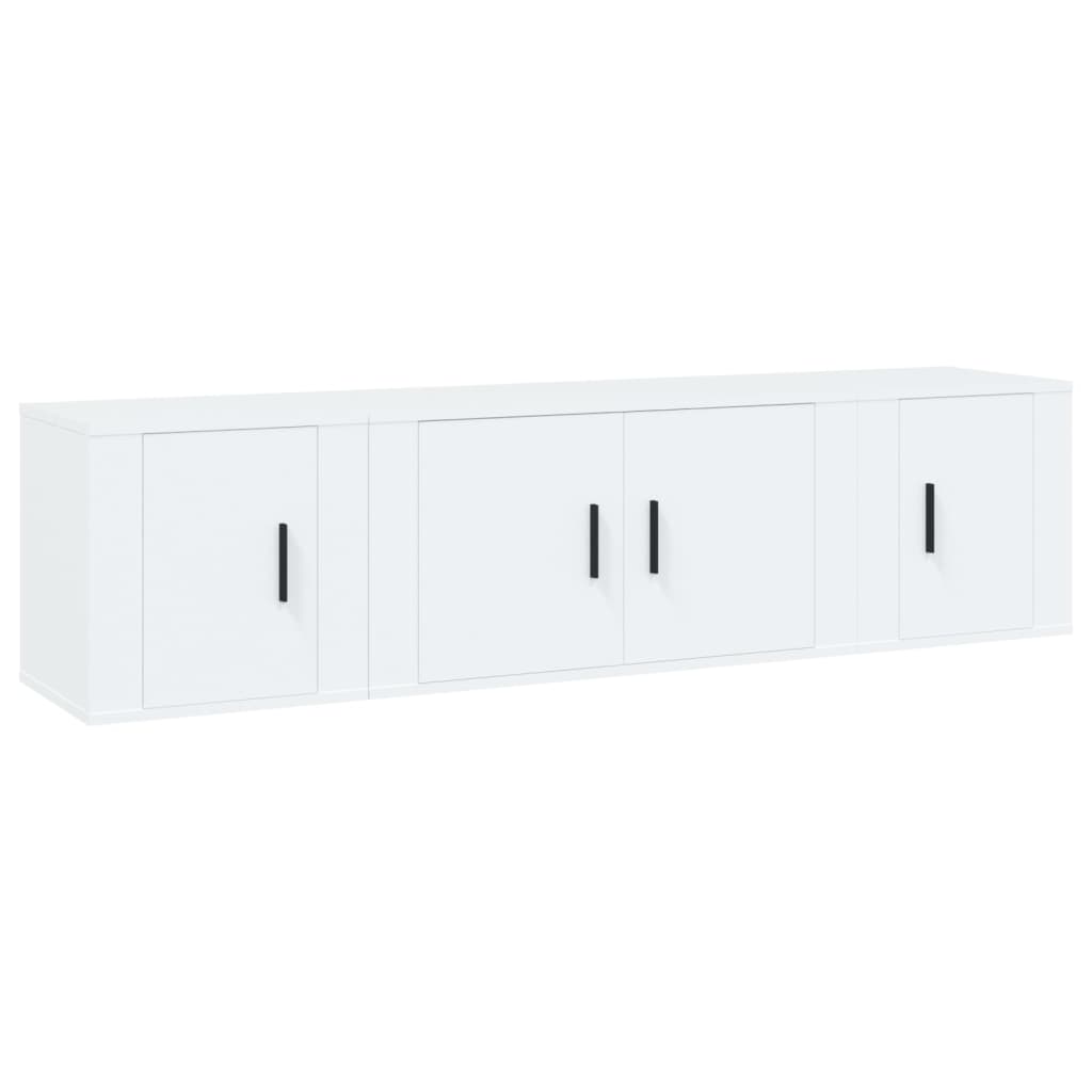 vidaXL 3 Piece TV Cabinet Set White Engineered Wood