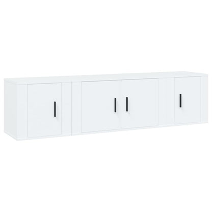 vidaXL 3 Piece TV Cabinet Set White Engineered Wood