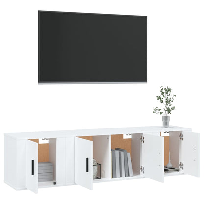 vidaXL 3 Piece TV Cabinet Set White Engineered Wood