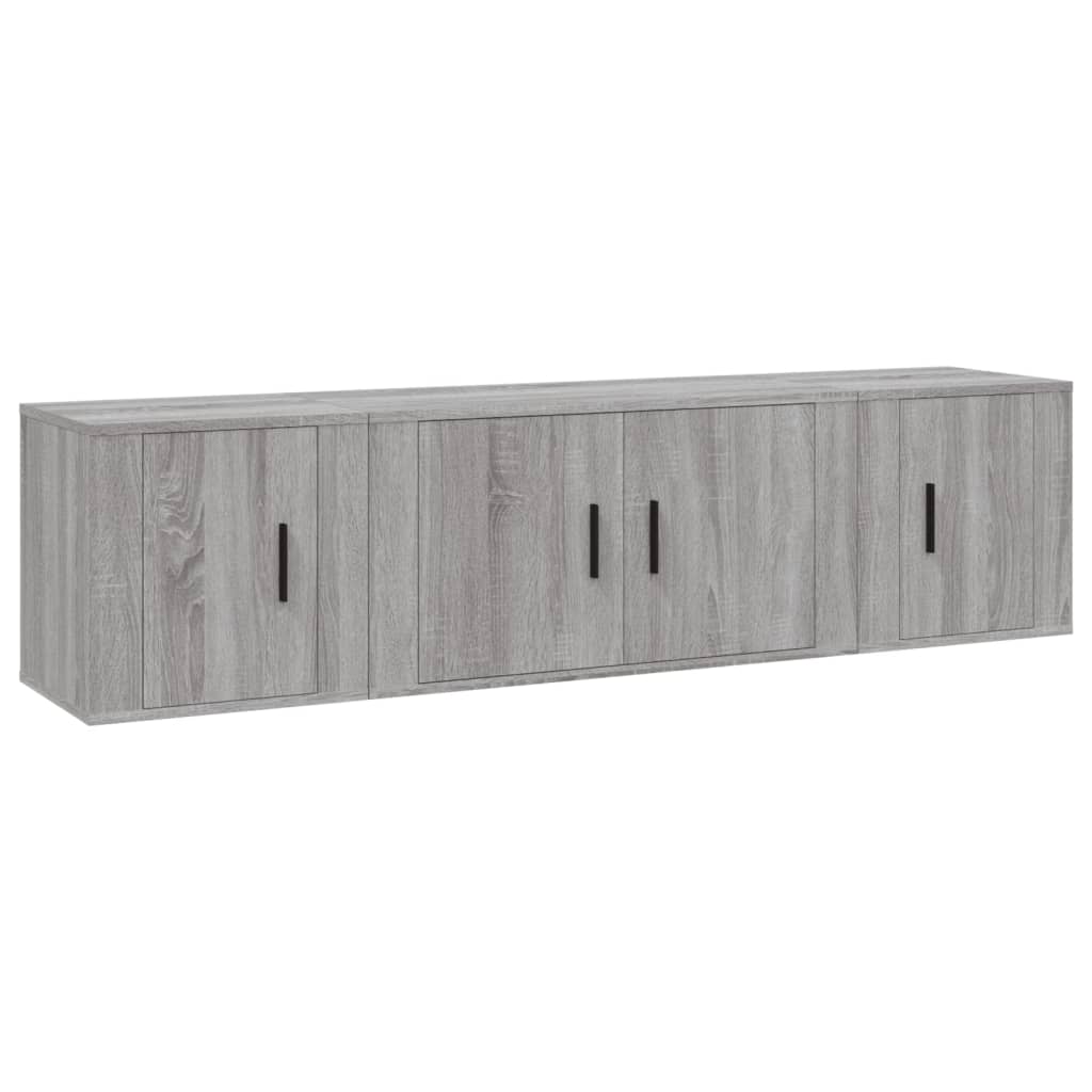 vidaXL 3 Piece TV Cabinet Set Grey Sonoma Engineered Wood