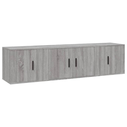 vidaXL 3 Piece TV Cabinet Set Grey Sonoma Engineered Wood