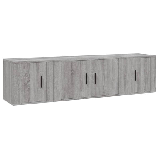 vidaXL 3 Piece TV Cabinet Set Grey Sonoma Engineered Wood