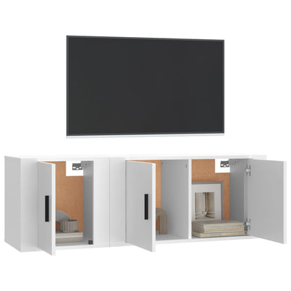 vidaXL 2 Piece TV Cabinet Set White Engineered Wood