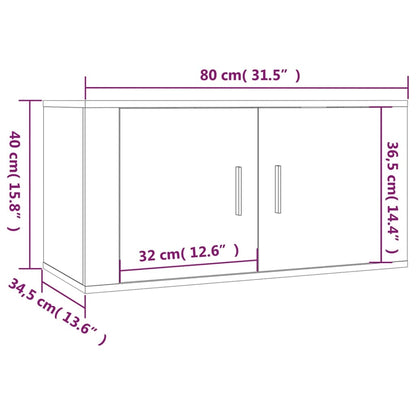 vidaXL 2 Piece TV Cabinet Set White Engineered Wood