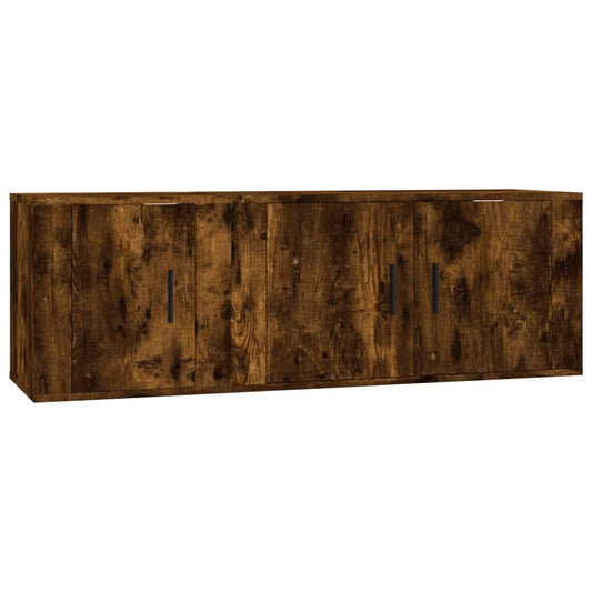vidaXL 2 Piece TV Cabinet Set Smoked Oak Engineered Wood