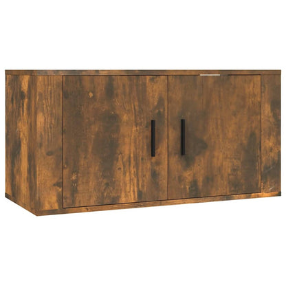 vidaXL 2 Piece TV Cabinet Set Smoked Oak Engineered Wood