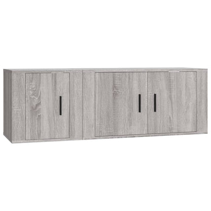 vidaXL 2 Piece TV Cabinet Set Grey Sonoma Engineered Wood