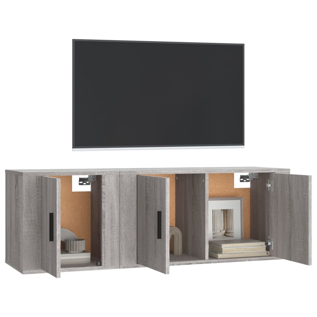 vidaXL 2 Piece TV Cabinet Set Grey Sonoma Engineered Wood