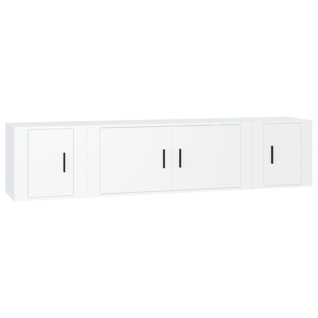 vidaXL 3 Piece TV Cabinet Set White Engineered Wood