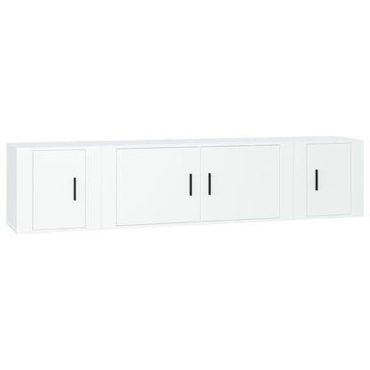 vidaXL 3 Piece TV Cabinet Set White Engineered Wood