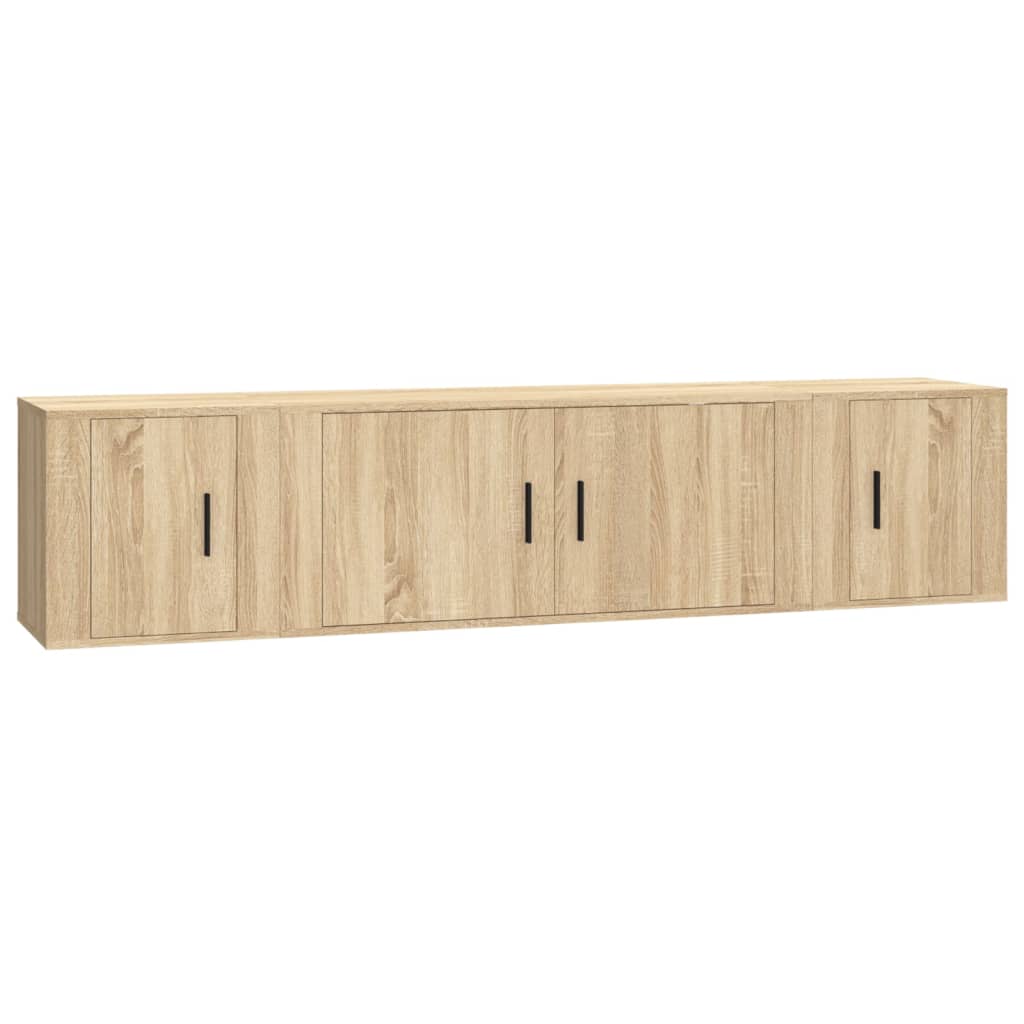 vidaXL 3 Piece TV Cabinet Set Sonoma Oak Engineered Wood