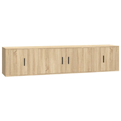 vidaXL 3 Piece TV Cabinet Set Sonoma Oak Engineered Wood