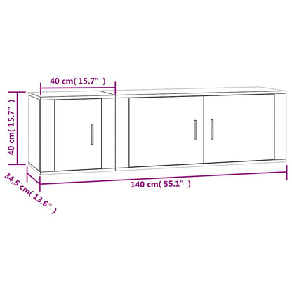 vidaXL 2 Piece TV Cabinet Set Concrete Grey Engineered Wood