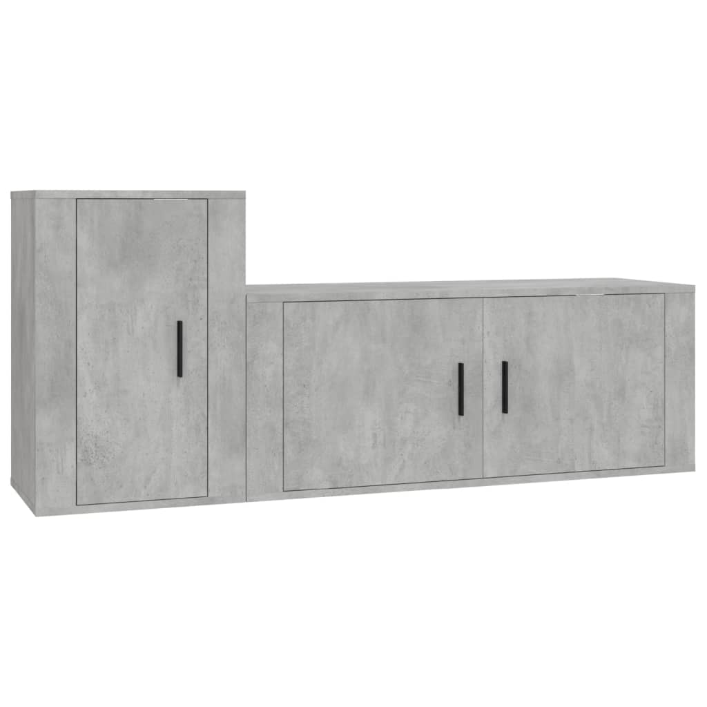 vidaXL 2 Piece TV Cabinet Set Concrete Grey Engineered Wood