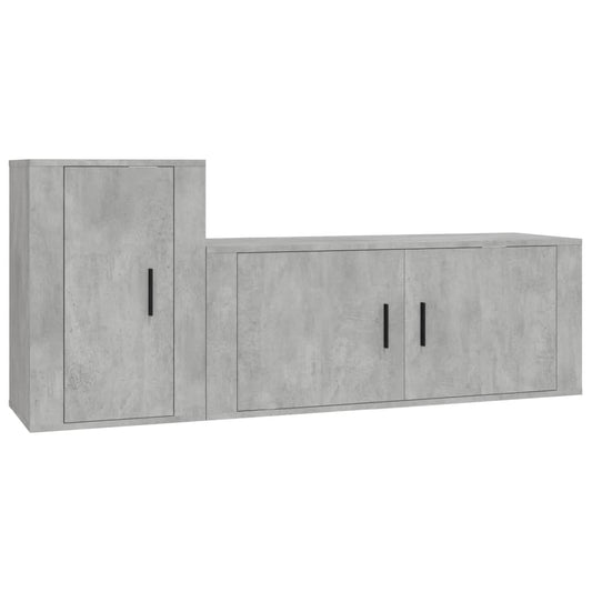vidaXL 2 Piece TV Cabinet Set Concrete Grey Engineered Wood