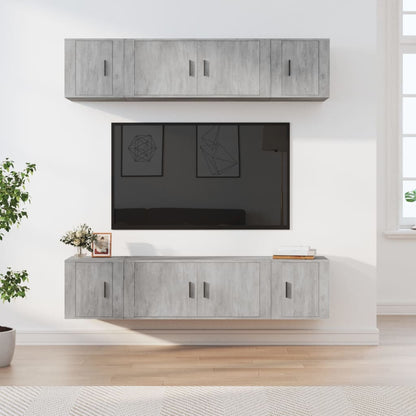 vidaXL 6 Piece TV Cabinet Set Concrete Grey Engineered Wood