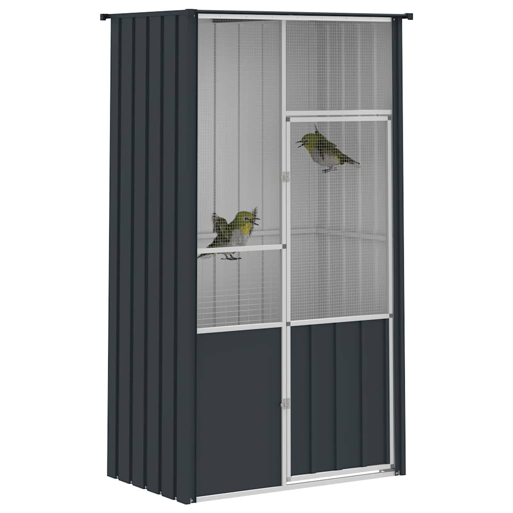 vidaXL Bird Cage Anthracite 115x78x200 cm Galvanised Steel