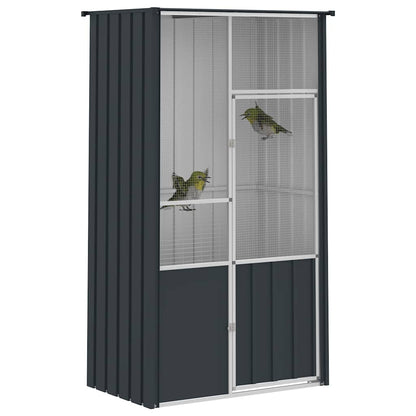 vidaXL Bird Cage Anthracite 115x78x200 cm Galvanised Steel