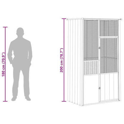 vidaXL Bird Cage Anthracite 115x78x200 cm Galvanised Steel