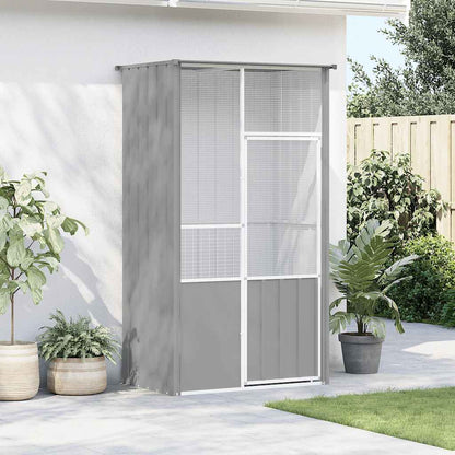 vidaXL Bird Cage Grey 115x78x200 cm Galvanised Steel