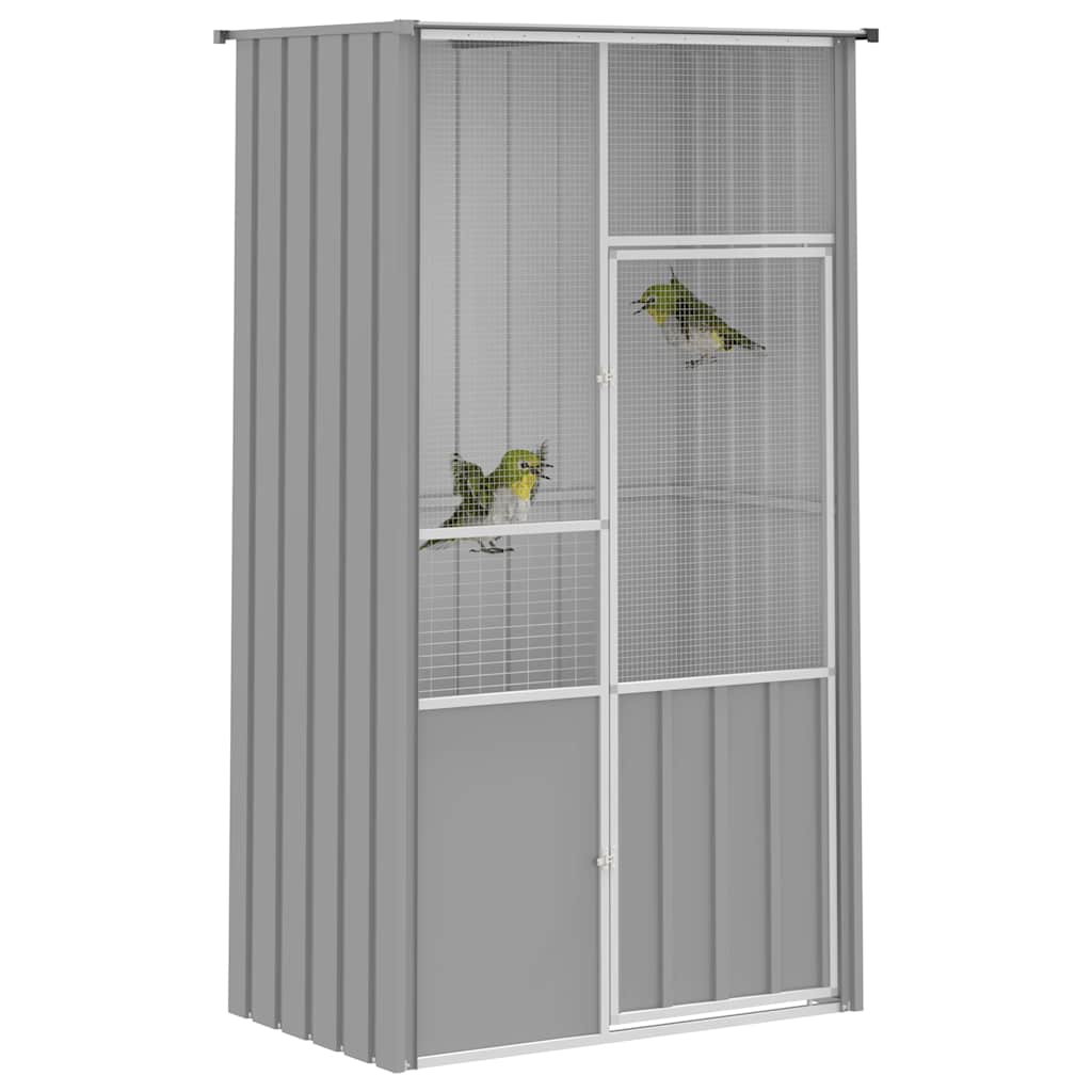 vidaXL Bird Cage Grey 115x78x200 cm Galvanised Steel